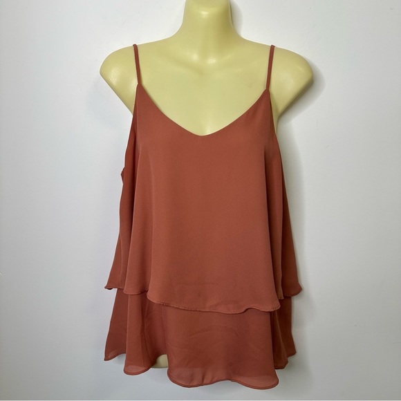Annabella Elegant Tiered Rust Camisole Top size M - Picture 1 of 6